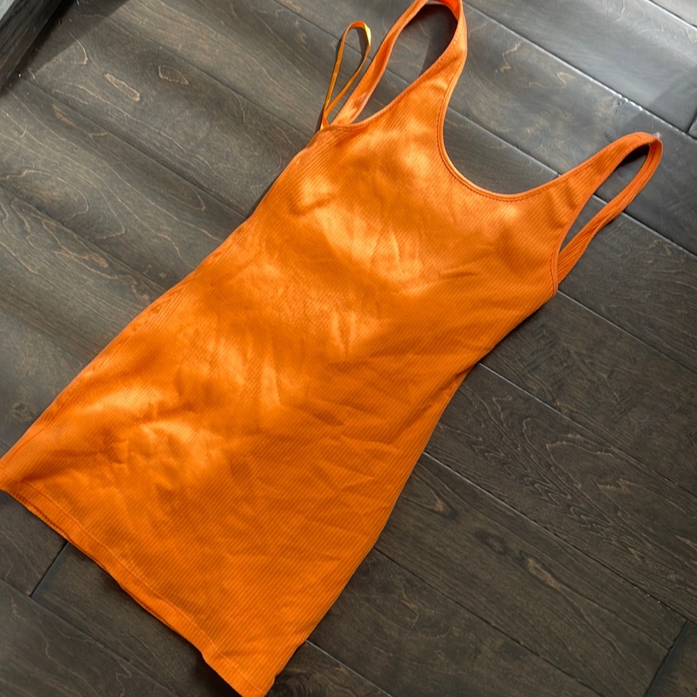 Super down orange backless dress